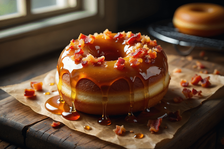 🌟 Maple Glazed Bacon Donuts 🍁🥓🍩 – A Sweet-Savory Hug for Your Taste Buds! 🌟
